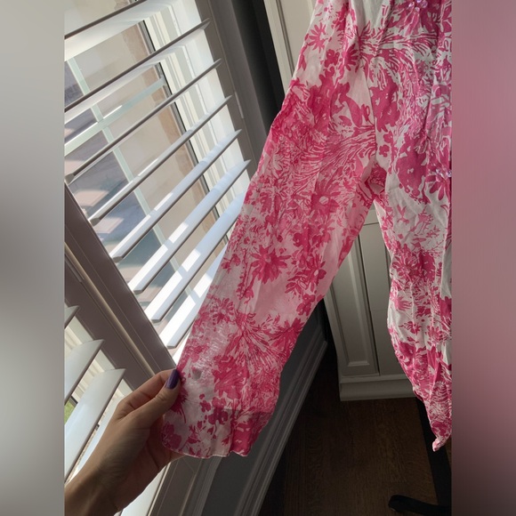 Vintage LIZ CLAIBORNE FIRST ISSUE Pink & White Button Up Cotton Blouse SZ Large - Picture 8 of 14